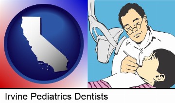 a pediatrics dentist and a dental patient in Irvine, CA