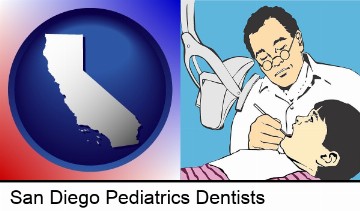 a pediatrics dentist and a dental patient in San Diego, CA
