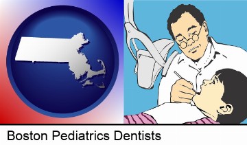 a pediatrics dentist and a dental patient in Boston, MA