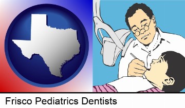 a pediatrics dentist and a dental patient in Frisco, TX