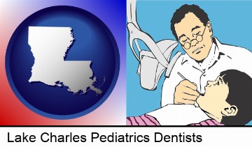 a pediatrics dentist and a dental patient in Lake Charles, LA