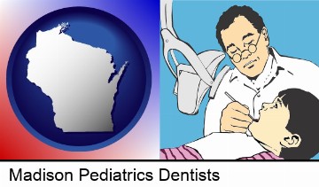 a pediatrics dentist and a dental patient in Madison, WI