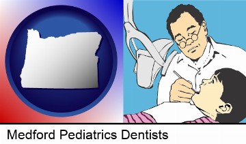 a pediatrics dentist and a dental patient in Medford, OR